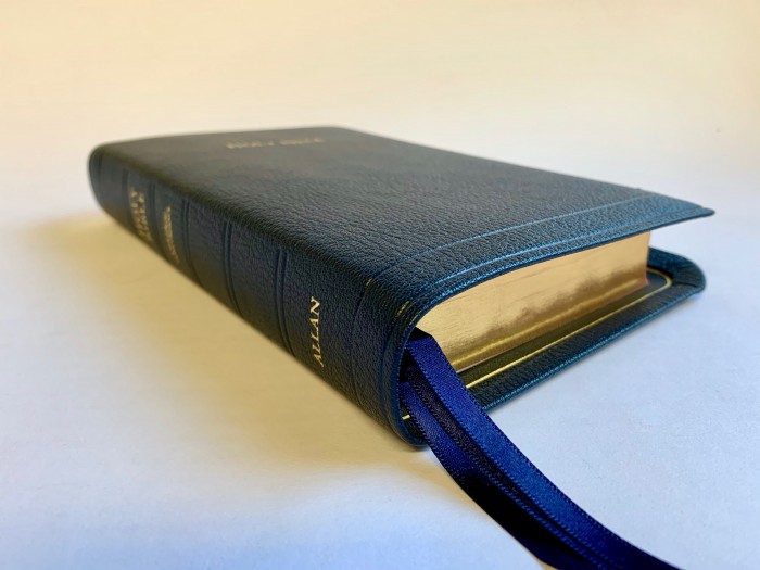 Allan Brevier Clarendon Navy Blue Goatskin with Cyclopedic Concordance