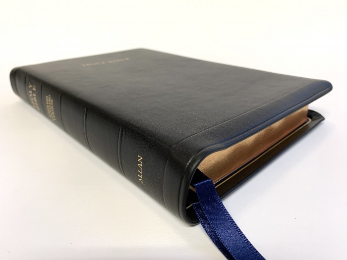 Allan ESV New Classic Readers Edition Black Meriva Calfskin (Red under gold)