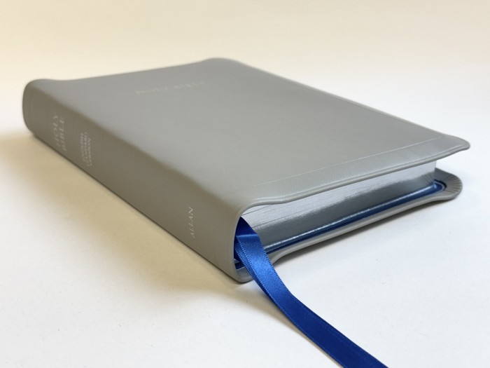 Allan ESV New Classic Readers Edition Grey Meriva Calfskin SILVER LINE Edition