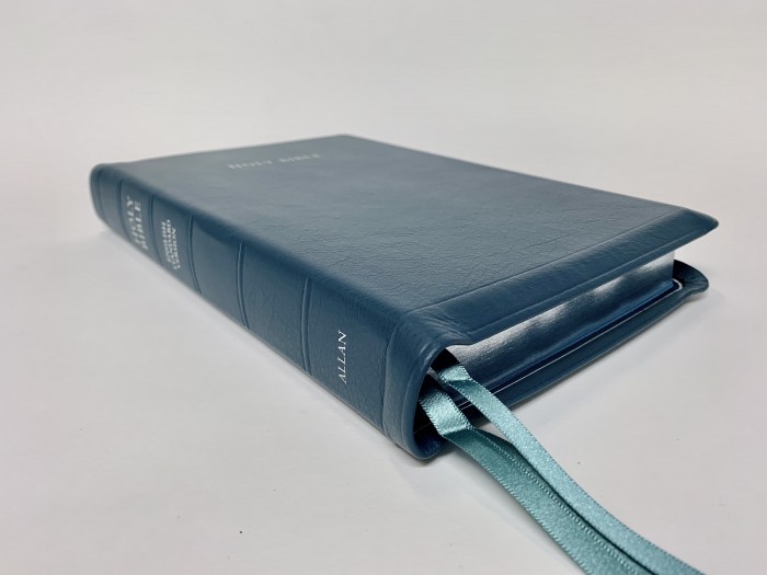 Allan ESV New Classic Readers Edition Petrol Blue Meriva Calfskin SILVER LINE Edition