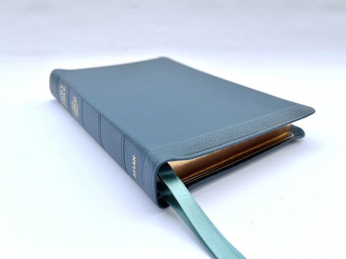 Allan New American Standard Bible Readers Edition Petrol Blue Goatskin (Red Under Gold)