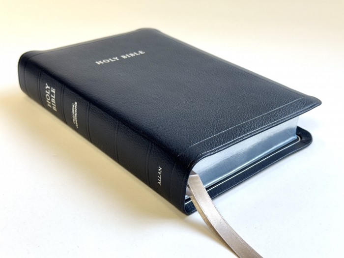 Allan 54C Longprimer Navy Blue Goatskin Silver Line Edition with Cyclopedic Concordance