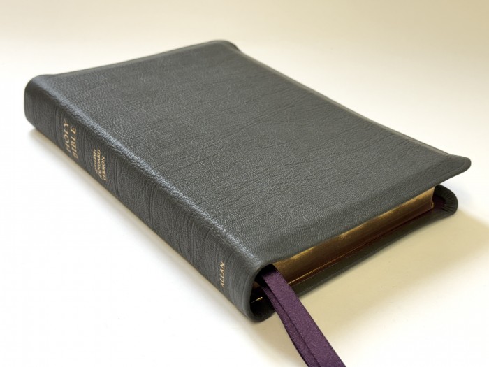 Allan ESV New Classic Readers Edition Dark Grey Highland Goatskin with Purple FIRST EDITION