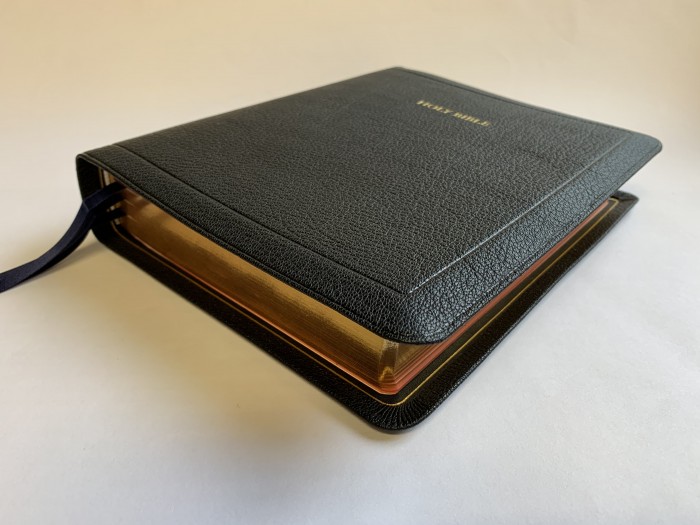 Allan Brevier Clarendon Wide Margin Black Goatskin (Red/Gold) - Image 3