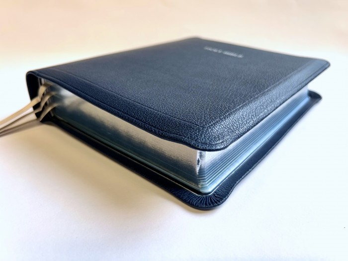 Allan Brevier Clarendon Wide Margin Navy Blue Goatskin SILVER LINE EDITION - Image 4