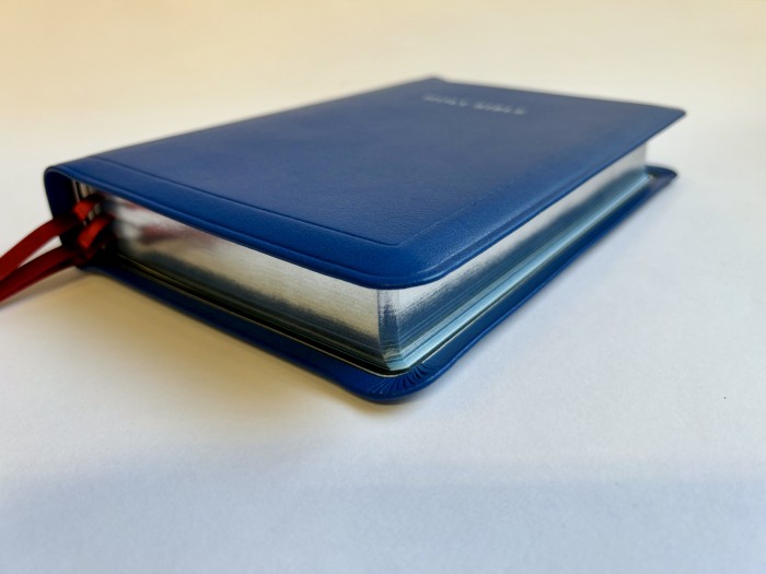 Allan 52 Longprimer Electric Blue Meriva Calfskin Silver Line - Leather-lined - Image 3