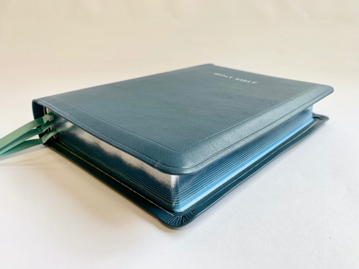 Allan 62 Longprimer Sovereign Petrol Blue Meriva Calfskin Silver Line Edition - Image 2