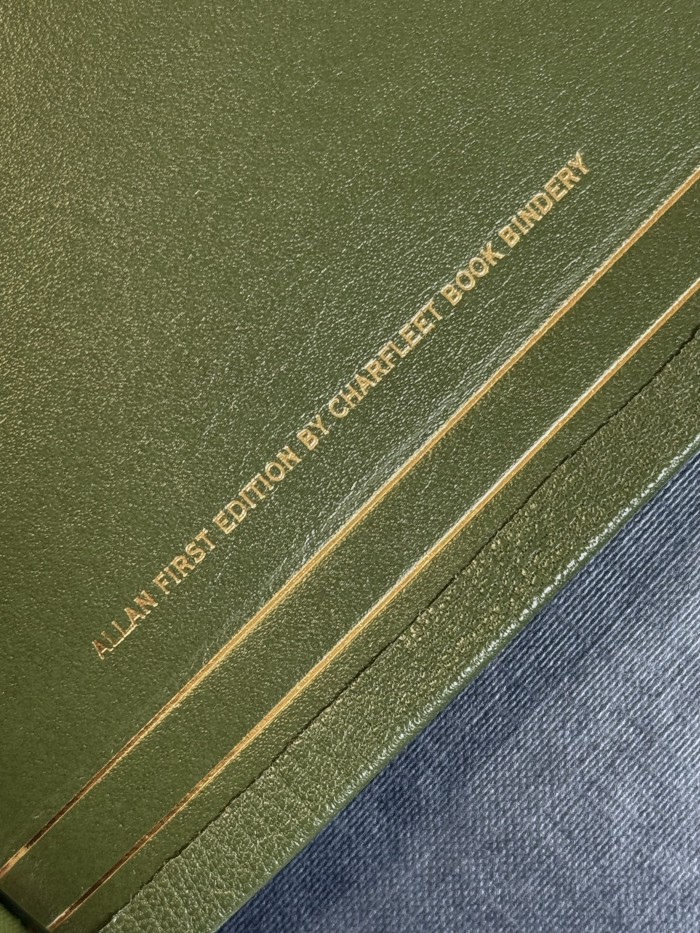 Allan 53 Longprimer Olive Green Highland Goatskin FIRST EDITION - Image 3